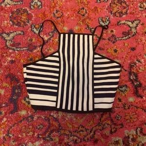English Factory Striped Crop Top
